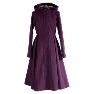 Waterproof Hooded Purple Coat In Ruby Purple (XL)