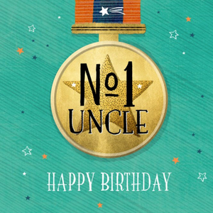 Moonpig Designers Colette Barker Illustrated Medal No. 1 Uncle Birthday Card