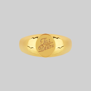 TILL DEATH™. Promise Signet Ring - Gold - Gold / Large / Plain