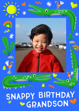 Sinead Hanley Illustration Australia Blue Crocodile Birthday Card