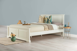 Westcott Soft White Solid Wood Bed Frame - 4ft6 Double - CLEARANCE