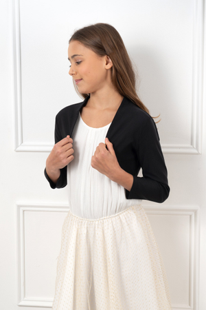 Girls 3/4 Sleeve Bolero - Off-White