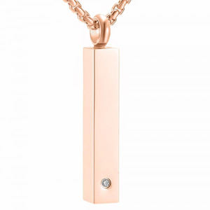 Rose Gold Diamante Bar Ashes Necklace