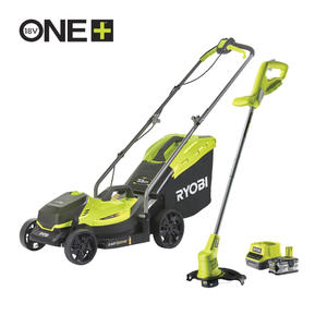 18V ONE+™ Cordless 33cm Lawnmower & 25cm Grass Trimmer (1 x 4.0Ah)