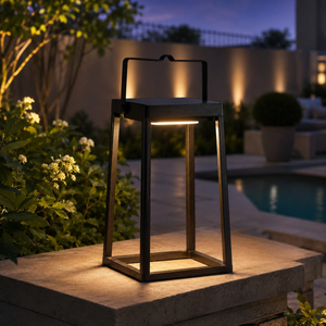 Auraglow Solar & USB Outdoor Rechargeable LED Lantern - MODERN