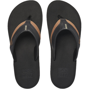Reef Mens Cushion Dawn Flip Flops - 9 UK / Black/Tan