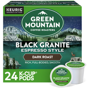 Green Mountain Black Granite K-Cups, Dark Roast – 24 Count