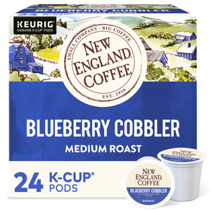 New England Coffee Blueberry Cobbler K-Cups, Medium Roast – 24 Count