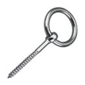Wood Screw Lag Thread Eye with Ring - Stainless Steel