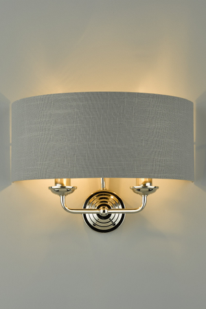 Laura Ashley Sorrento Wall Light Polished Nickel with Charcoal Shade