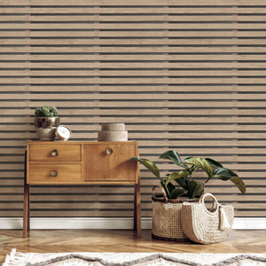 Fine Decor 3D Effect Wood Slats Black Wallpaper - FD42996