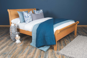 Mayfair Solid Natural Oak Sleigh Bed Frame - 6ft Super King - CLEARANCE