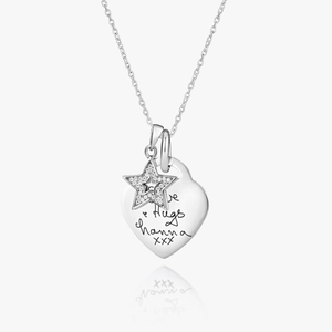 Open Star Handwriting Necklace