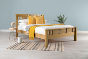 Lyon Solid Natural Oak Bed Frame - 6ft Super King - CLEARANCE