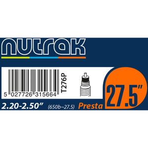 TUBE Nutrak 27.5 X 2.2-2.5 Prst Black 27.5 x 2.2/2.5 inches presta