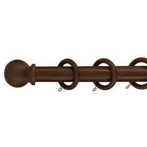 28mm DH Wood Walnut Curtain Pole