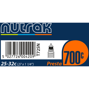 TUBE Nutrak 700x19-25c Prst Black 700 x 19-25c presta
