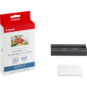 Canon KC-18IF Colour Ink + Paper Set Credit Card Size - 18 Stickers