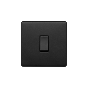Soho Lighting Matt Black 10A 1 Gang 2 Way Switch Black Insert Screwless