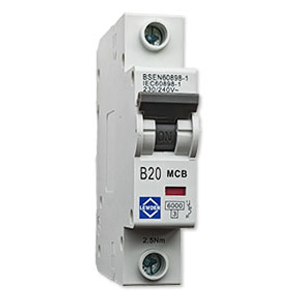 Lewden G06-1B20 20A Single Pole MCB Type B 6kA