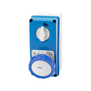 Gewiss GW66204N 16A 2P+E (3 Pin) 230v IP67 Vertical Switched Interlock