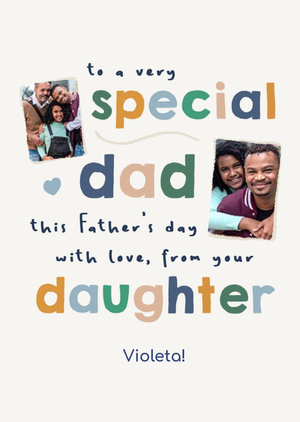 Happy Go Lucky Hand Drawn Father's Day Photo Upload Card