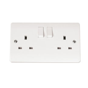Click CMA036 Mode 2 Gang Double Pole 13A Switched Socket White