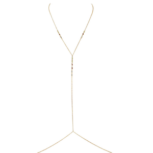 Bayley Multi Gemstone Gold Body Chain (one size)