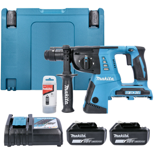 Makita DHR264 18V / 36V Cordless SDS Plus Hammer Drill With 2 x 5.0Ah Batteries, Charger & Makpac Type 4 Case