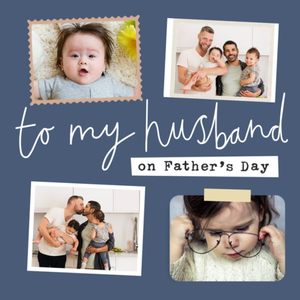 Moonpig Snapshots Cute Typographic To My Husband Photo Upload Father's Day Card