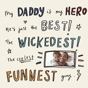 Moonpig Sketch It Cute Typographic Verse Photo Upload Father's Day Card