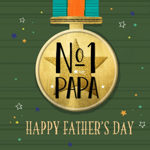 Moonpig Green Illustrated Medal No 1 Papa Father's Day Card