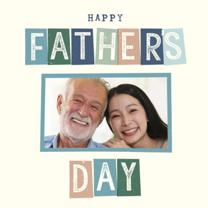 Moonpig Typography In Colourful Blocks On A Cream Background Father's Day Photo Upload Card