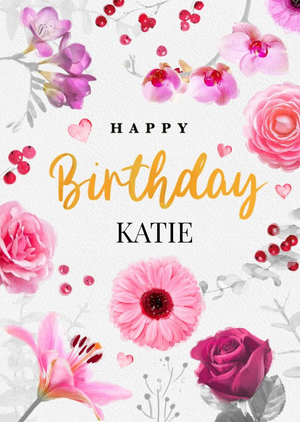 Floral Watercolour Birthday Card