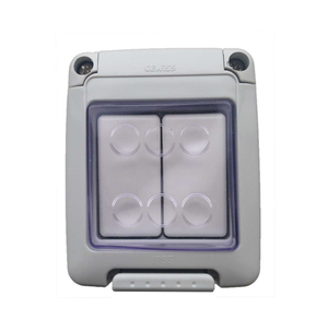 Gewiss GW27834 Weatherproof Outdoor Light Switch IP55 2 Gang 2 Way 16A