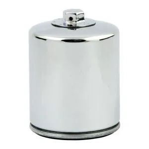 K&N Spin On Oil Filter For 1999-2017 Twin Cam In Chrome Finish With Top Nut (Repl. 63798-99 & 63731-99A) (KN-171C)