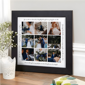 Custom Photo Wall Art Grid Picture With Script Text Border