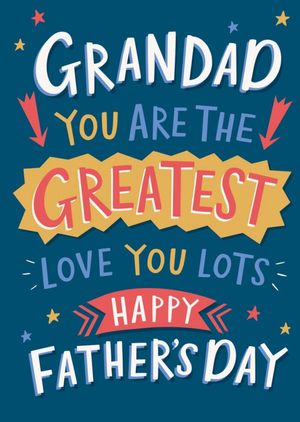Fun And Colourful Typography On A Blue Background Father's Day Card