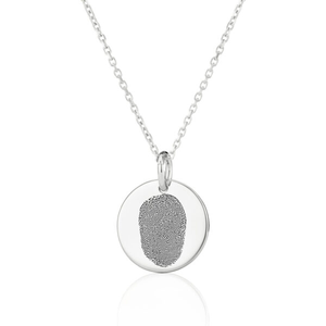 Silver Disc Fingerprint Necklace