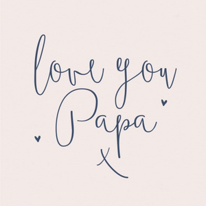 Love Hearts Sweet Sentiments Typographic Script Father's Day Card