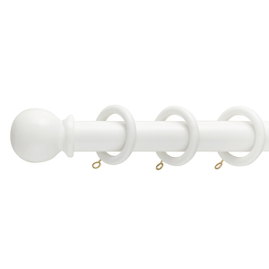 28mm DH Wood White Curtain Pole