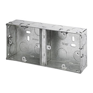Superlec 35mm 2 Gang Dual Galvanised Steel Socket Box