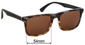 Sunglass Fix Replacement Lenses for Emporio Armani EA4137 - 54mm Wide