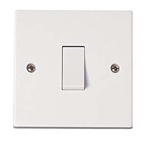 Click PRW011 Polar 10A 1 Gang 2 Way Plate Switch White