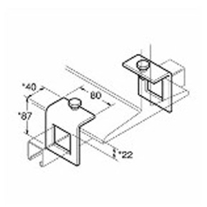 41 x 41mm Window Beam Clamp for Channel / Strut Hot Dipped Galvanised Less Bolt Each - CF43