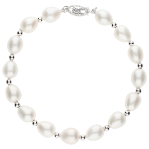 9ct White Gold Pearl Bracelet