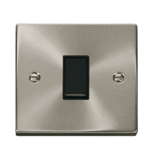 Click VPSC011BK Deco 10A 1 Gang 2 Way Plate Switch Satin Chrome Black Insert