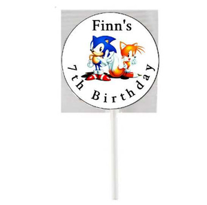 Personalised Sonic Lollipops (15 Pack)
