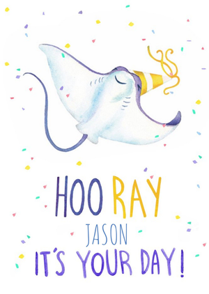 Citrus Bunn Illustration Funny Stingray Birthday Australia Card
