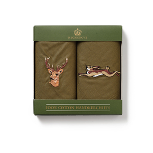Stag and Hare Cotton Handkerchiefs